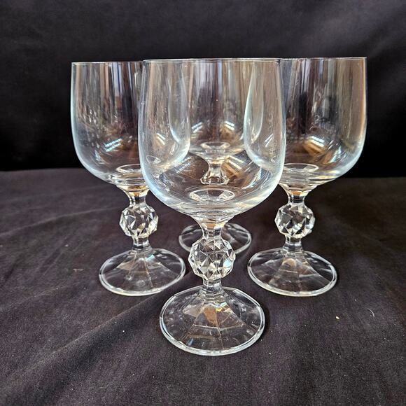 Bohemia Other - Bohemia Crystal Claudia Water Goblet Wine Glasses Set of 4 Ball Stem 5.5"